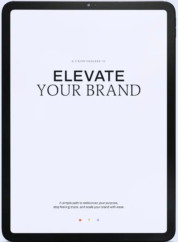 Elevate Your Brand workbook preview on a tablet